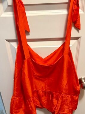 J. Crew Bright Orange Tie-Strap Camisole
